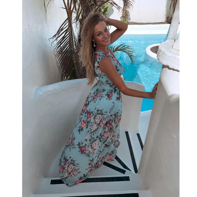 Chiffon Sleeveless Beach Split Dress for Women