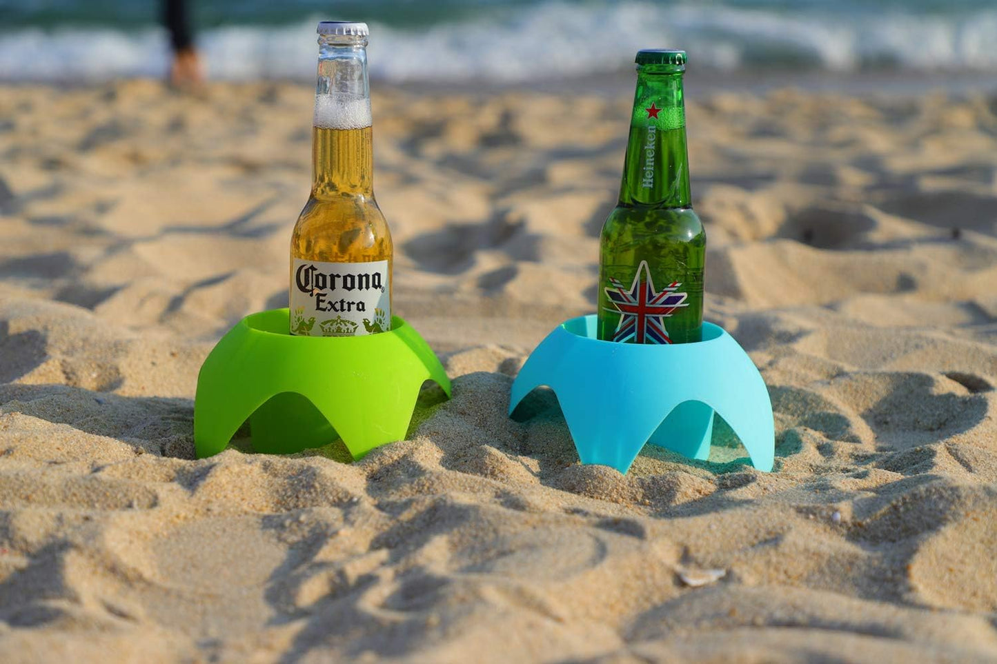Beach Vacation Essentials - Sand Coasters Drink Cup Holders, Must-Haves for Women, Adults, Family, and Friends