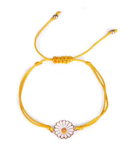 Waterproof Daisy Bracelet - Handmade Sunflower Beach Jewelry