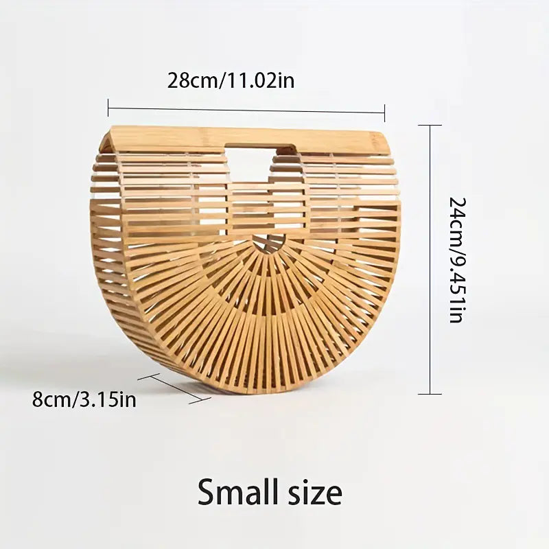 Stylish Bamboo Woven Handbag for Beach and Outdoor