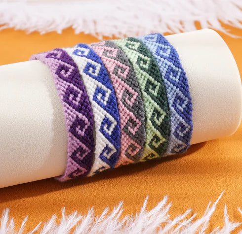 Boho Embroidered Friendship Bracelet - Unisex Beach Jewelry