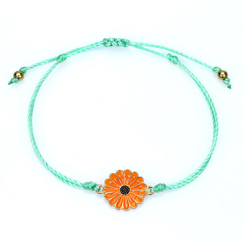 Waterproof Daisy Bracelet - Handmade Sunflower Beach Jewelry