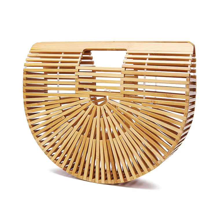 Stylish Bamboo Woven Handbag for Beach and Outdoor