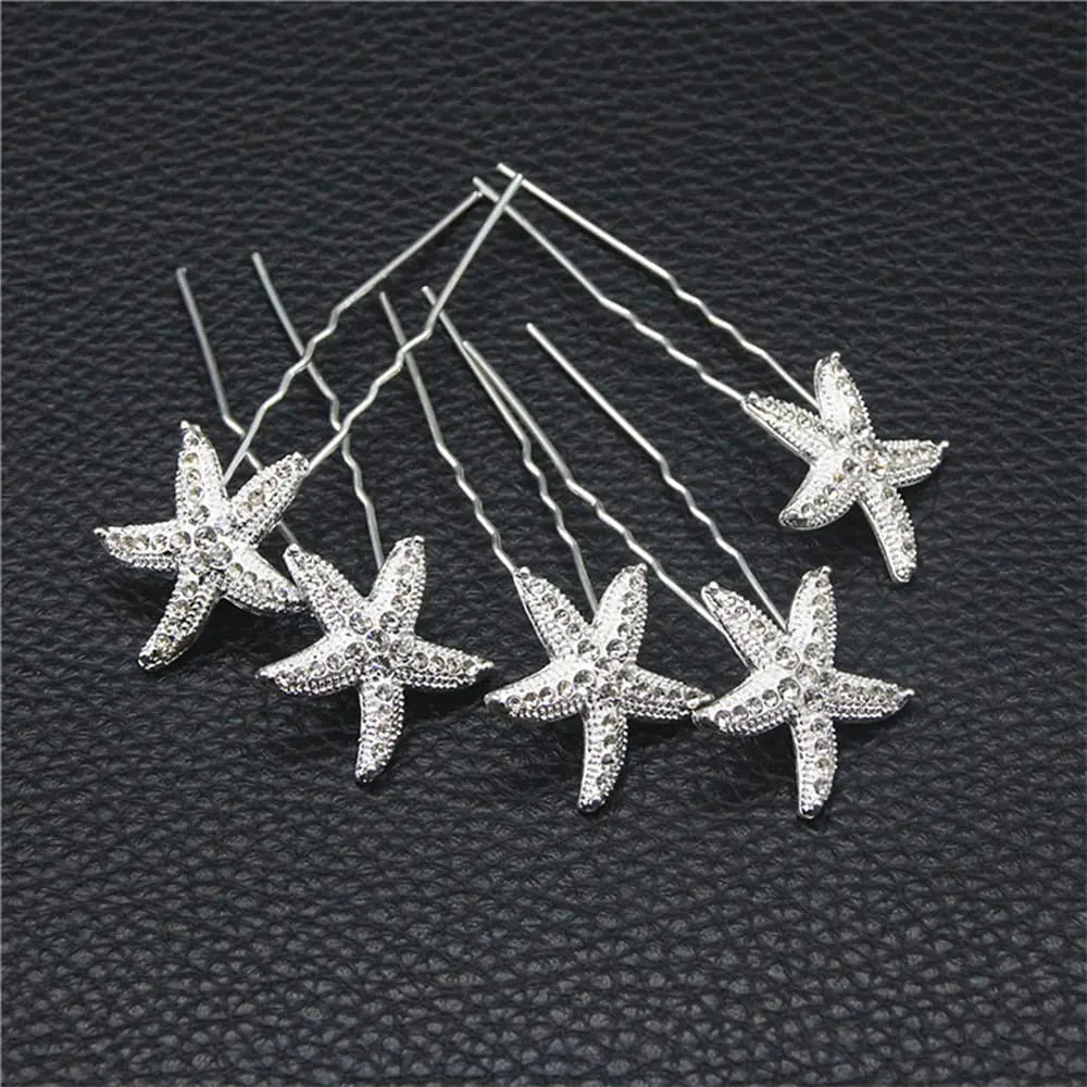 ANBALA 18 Pack Bride Crystal Rhinestone Starfish Hair Pins Headwear Headdress Decorated Jewelry for Beach Party Wedding Beach Hairpin Hair Accessories for Women Girls Comes with a Gift Bag