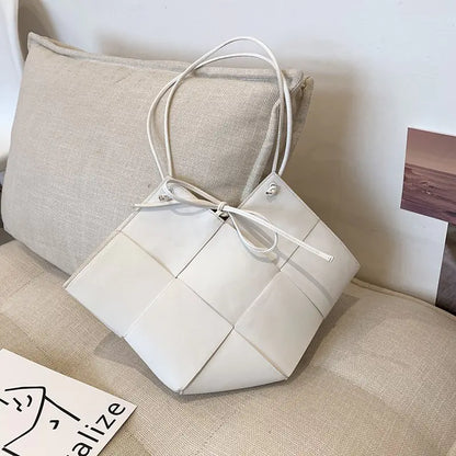 Trendy Luxury Genuine Woven Soft Leather Handbag
