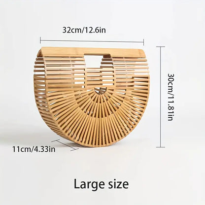 Stylish Bamboo Woven Handbag for Beach and Outdoor