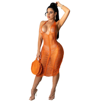 Sexy See-through Hollow Beach Dress for Women