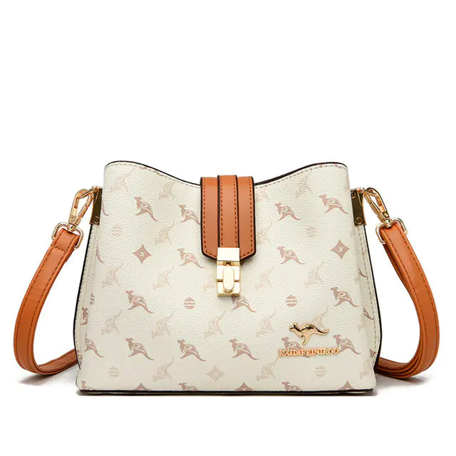 Luxury Cowhide Leather Handbag - Large Capacity Tote
