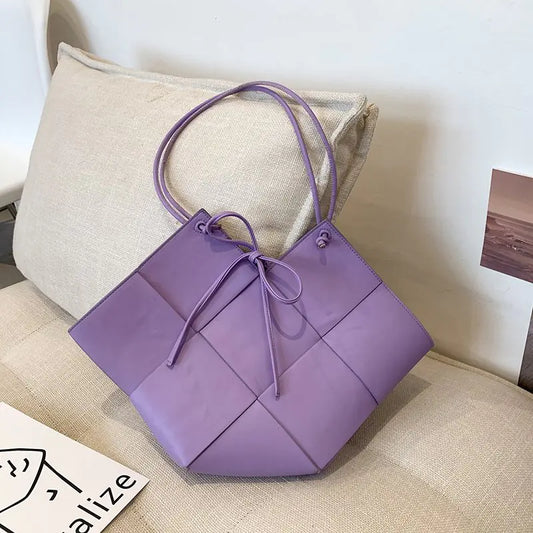Trendy Luxury Genuine Woven Soft Leather Handbag