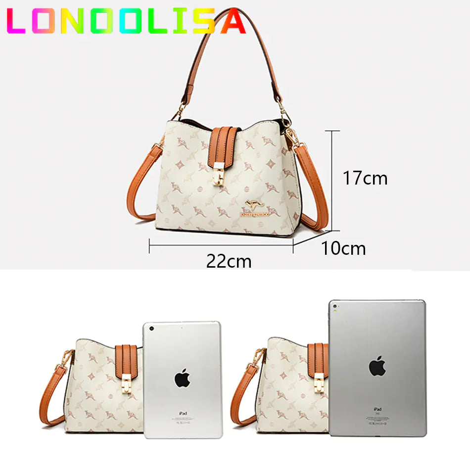 Luxury Cowhide Leather Handbag - Large Capacity Tote