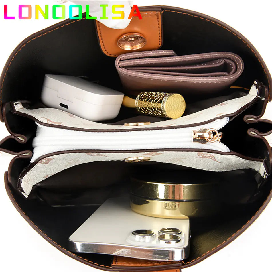 Luxury Cowhide Leather Handbag - Large Capacity Tote