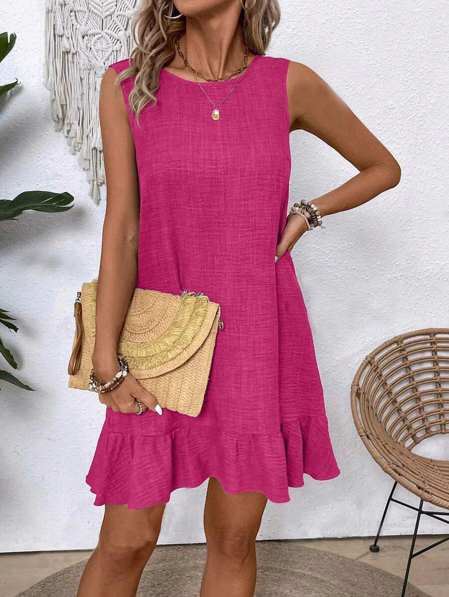 Summer Ruffle Sleeveless Beach Dress for Women