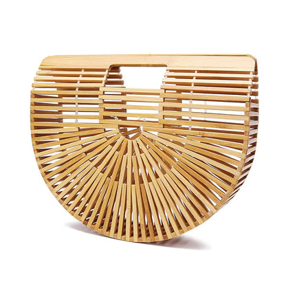 Stylish Bamboo Woven Handbag for Beach and Outdoor